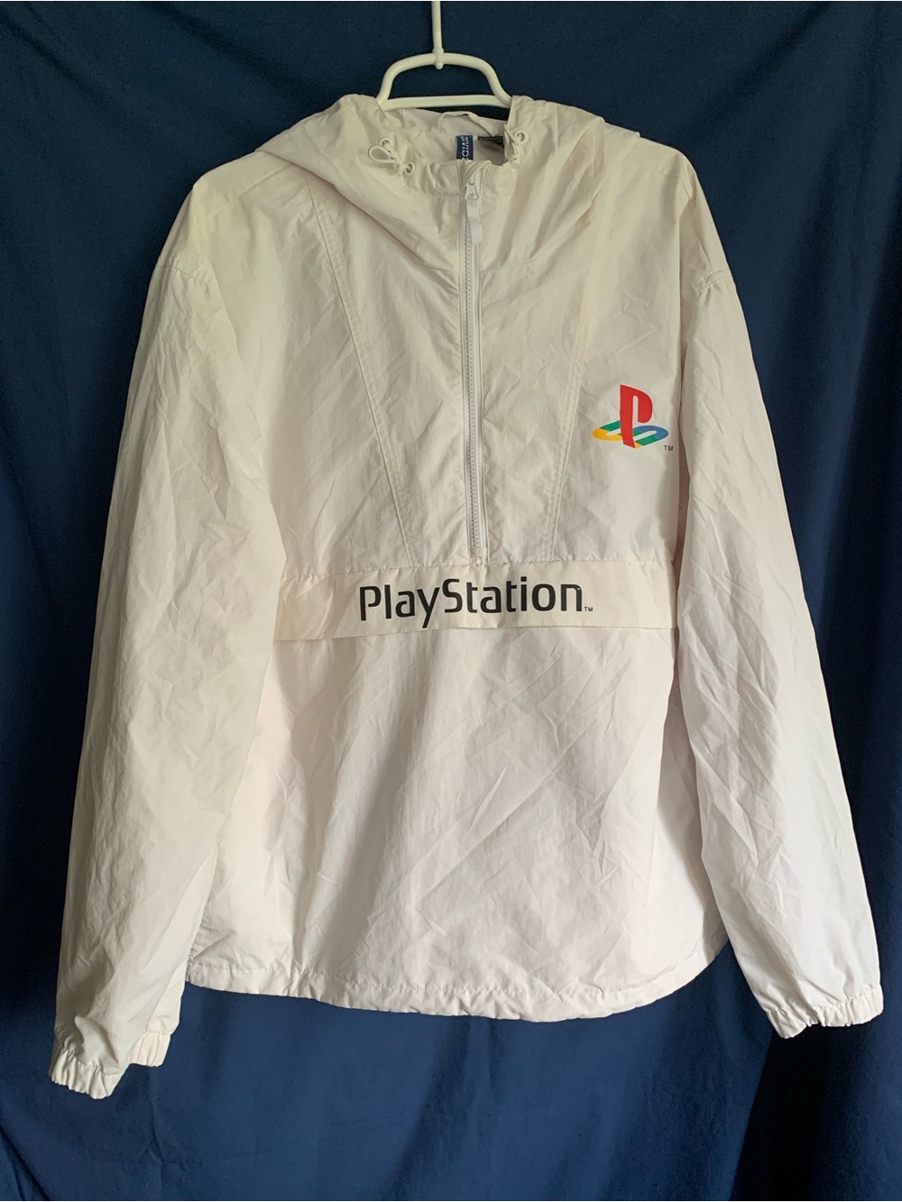 PlayStation XL White Hooded Windbreaker Jacket